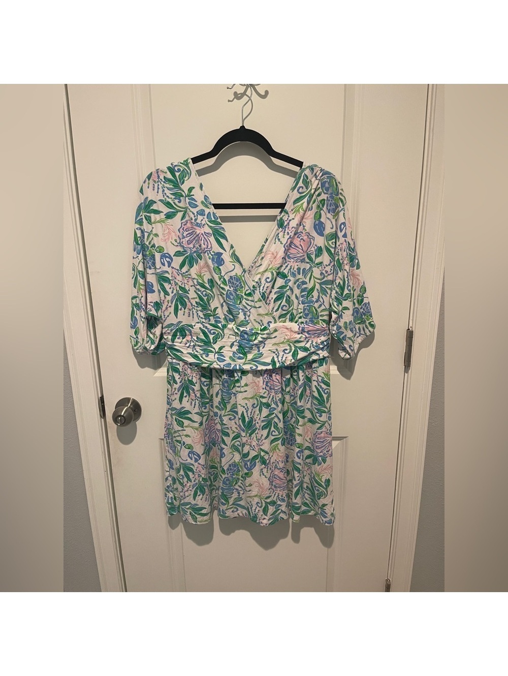 Lilly Pulitzer Floral Midi Dress - Green and Blue